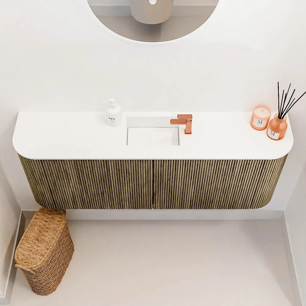 Mondiaz Joya 115cm toiletmeubel ronding links/rechts dusk met wastafel faye midden 1 kraangat talc
