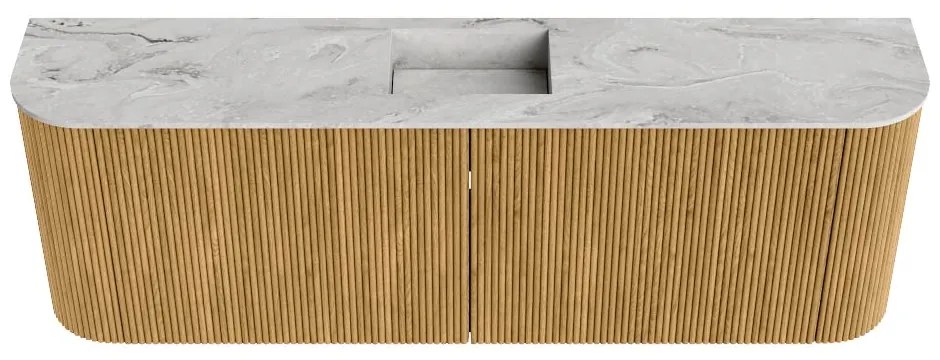Mondiaz Joya DLux 125cm toiletmeubel ronding links/rechts oak met wastafel faye midden zonder kraangat glace