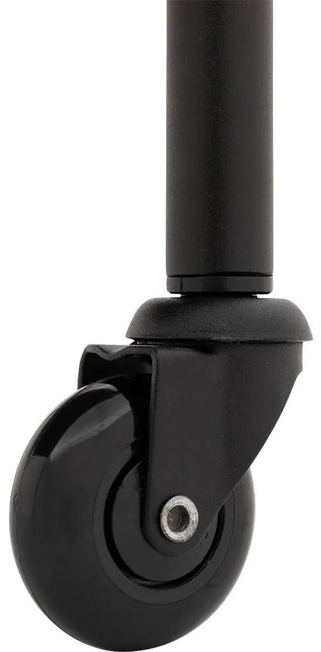 Goossens Excellent Eetkamerstoel Leogang donkerbruin leer met armleuning en Zwart skater wiel met zwarte kapmet wielen, elegant chic