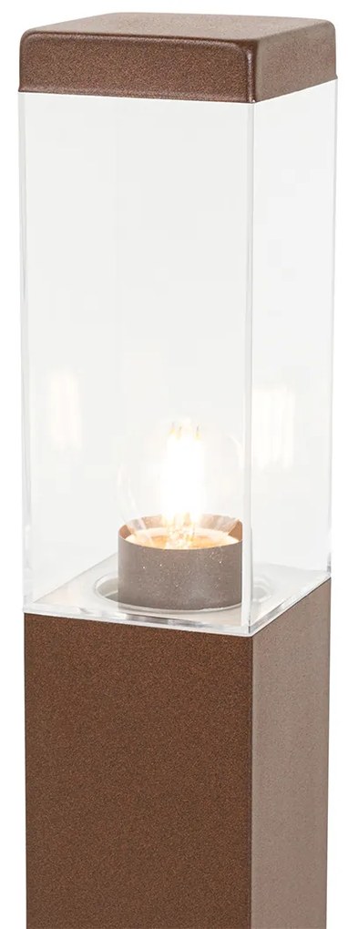 Moderne buitenlamp paal roestbruin 45 cm - Malios Modern E27 IP44 Buitenverlichting