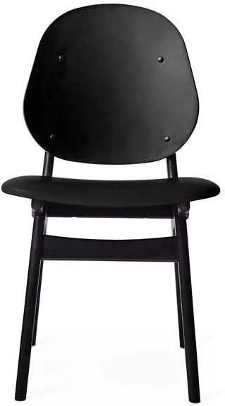 Warm Nordic Noble stoel leren zitting Prescott 207 zwart onderstel