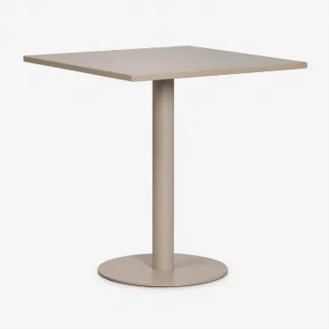 Vierkante Tuin Tafel 70x70 Cm Van Ijzer Mizzi Moka Bruin - Sklum