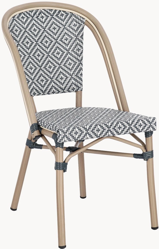 Stapelbare tuinstoelen Silveira met houtlook, 2-delig