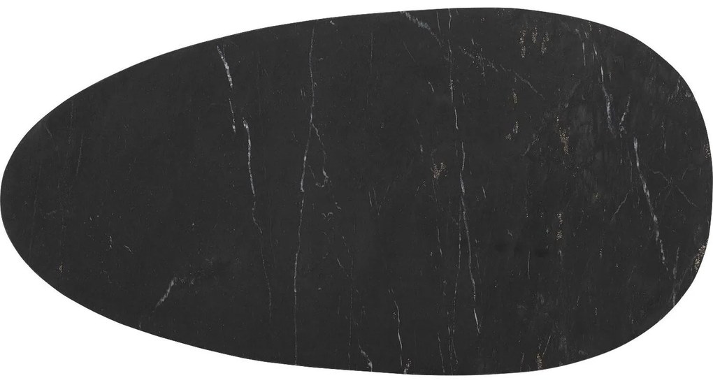 Goossens Salontafel Enzo ovaal, marmer zwart, elegant chic, 110 x 40 x 55 cm