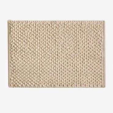 Rechthoekig Badmat 50x80 Cm Van Niram-katoen Beige – Linnen - Sklum