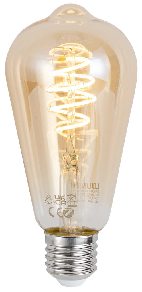 Smart E27 dimbare LED lamp ST64 amber 4.9W 320 lm 2500K Zigbee