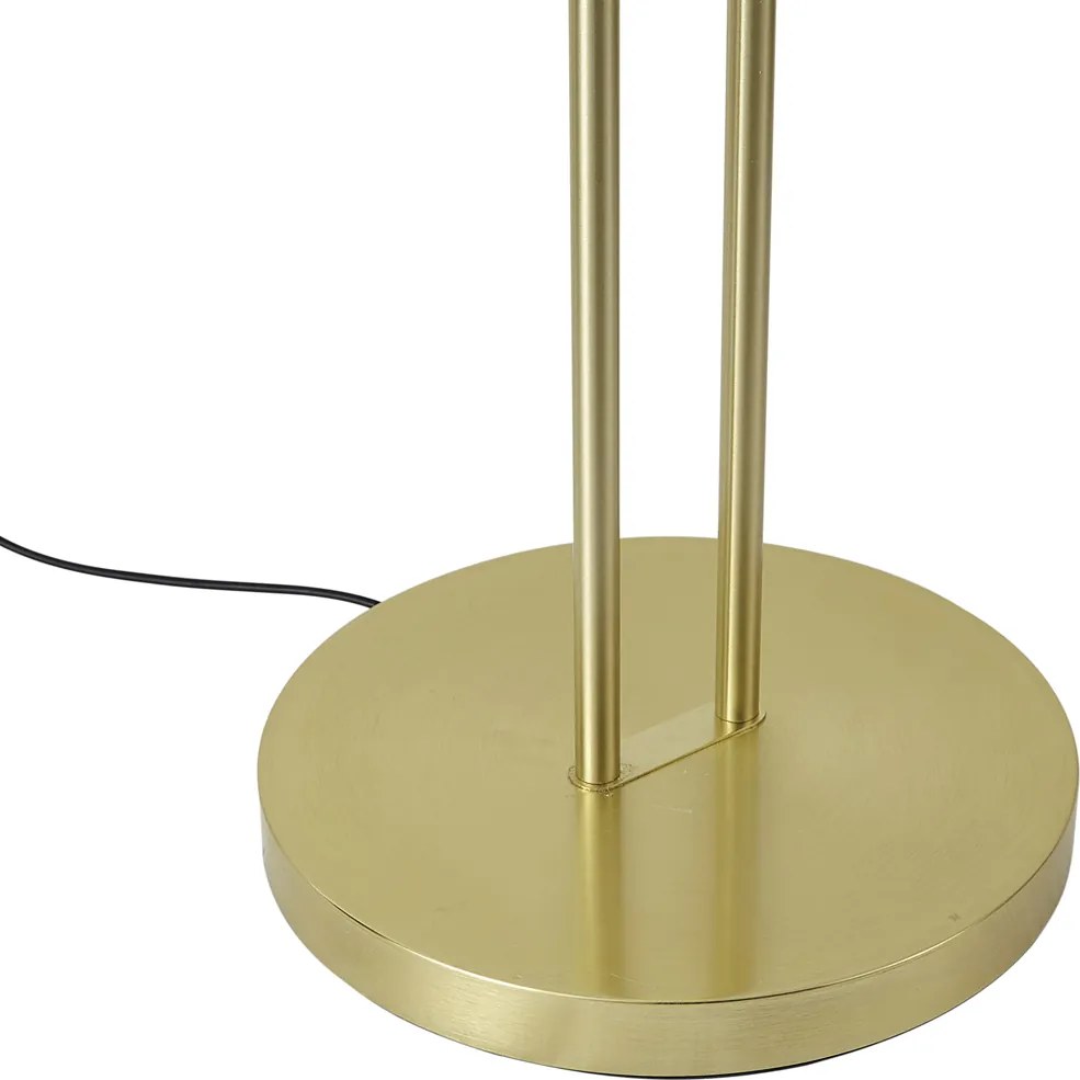 Moderne vloerlamp goud met leesarm incl. LED en dimmer - Divo