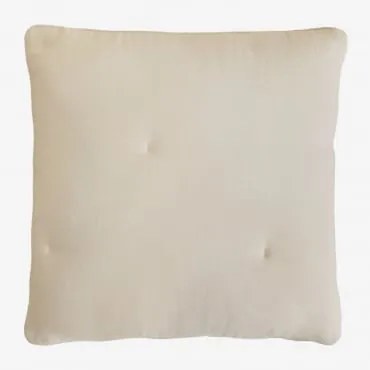 Becourd Vierkant Katoenen Gaas Kussen (50x50 Cm) Beige – Crème - Sklum