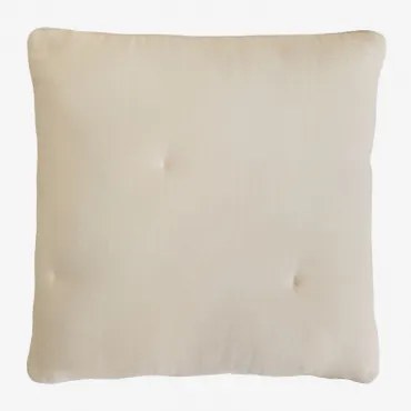 Vierkant Kussen 50x50 Cm Van Katoen Gaze Becourd Beige – Crème - Sklum
