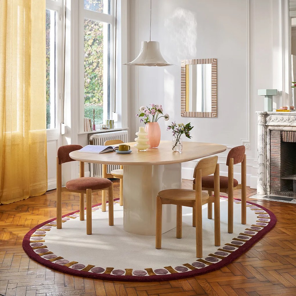 Tulpvormige hanglamp van metaal en opalineØ48 cm, Tessen