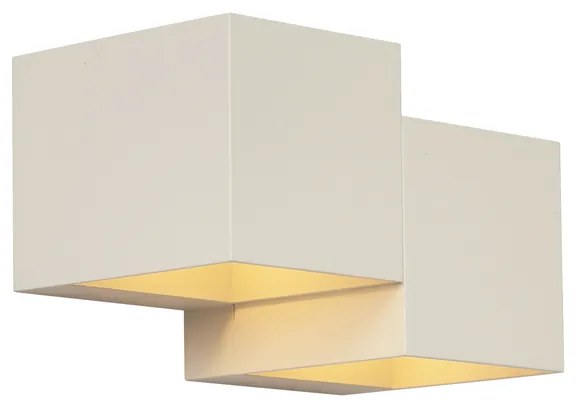 Moderne wandlamp beige 2-lichts - Transfer Double Modern G9 vierkant Binnenverlichting Lamp