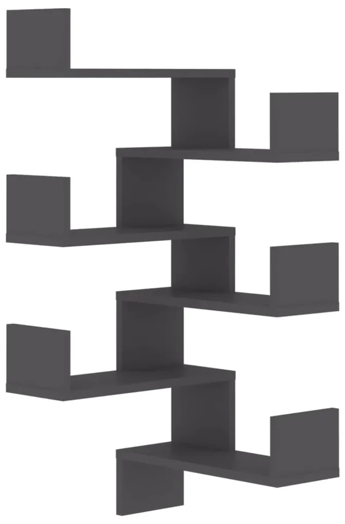 vidaXL Hoekwandschappen 2 st 40x40x50 cm spaanplaat grijs