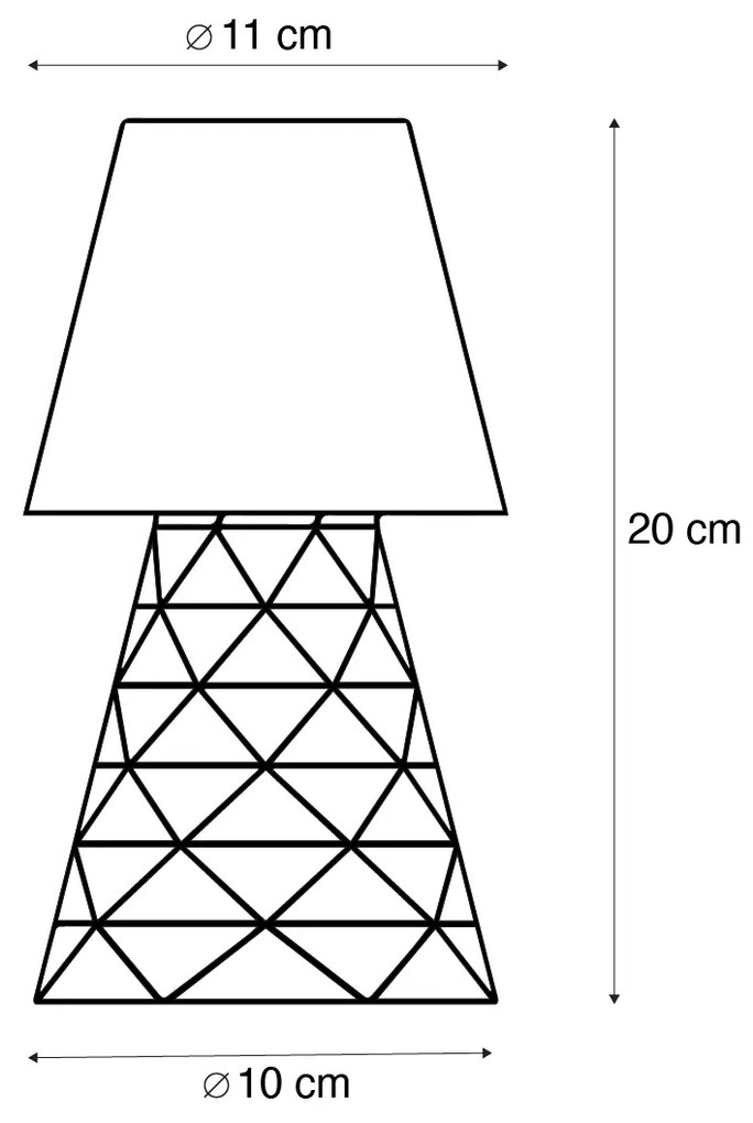 Buitenlamp Tafellamp transparant glas incl. LED oplaadbaar IP44 - Lola 20 Lux Klassiek / Antiek IP44 Buitenverlichting rond Lamp