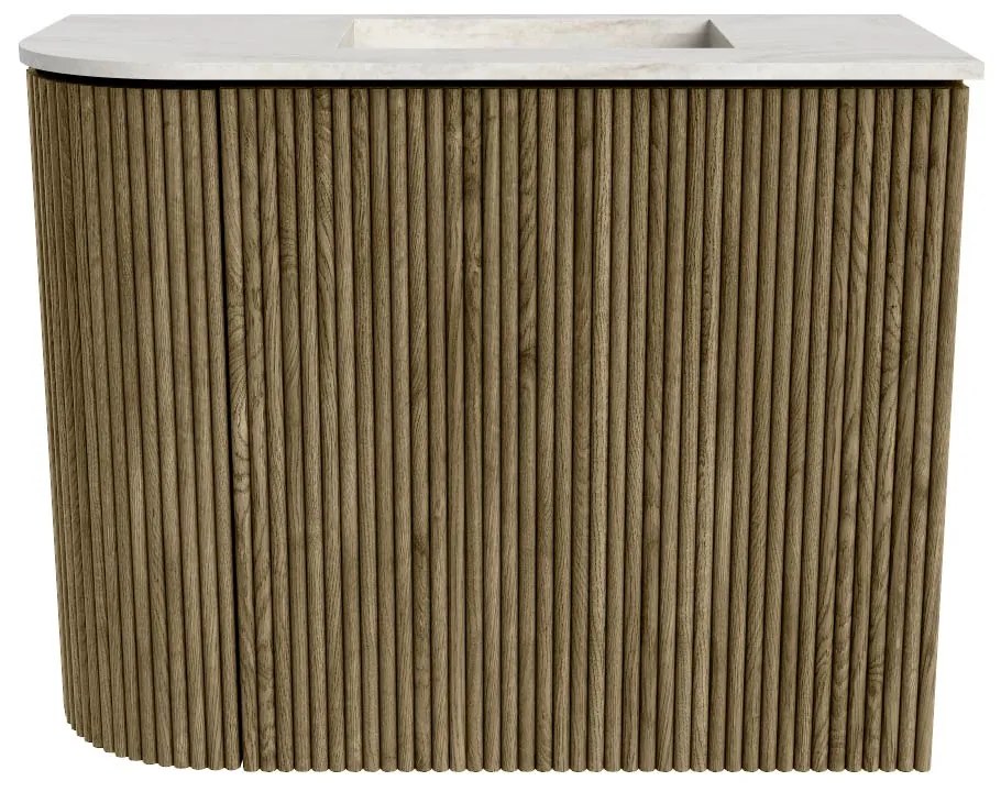 Mondiaz Joya DLux 50cm toiletmeubel ronding links dusk met wastafel faye rechts 1 kraangat ostra