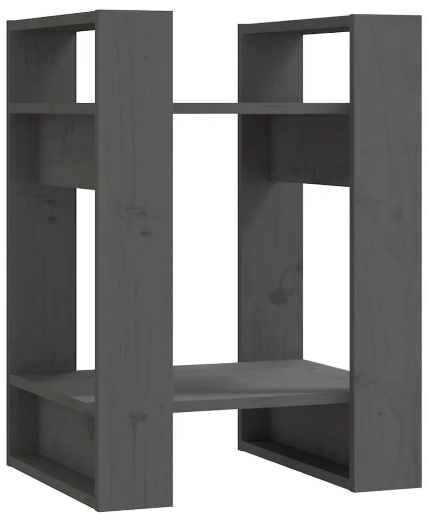 vidaXL Boekenkast/kamerscherm 41x35x57 cm massief grenenhout grijs