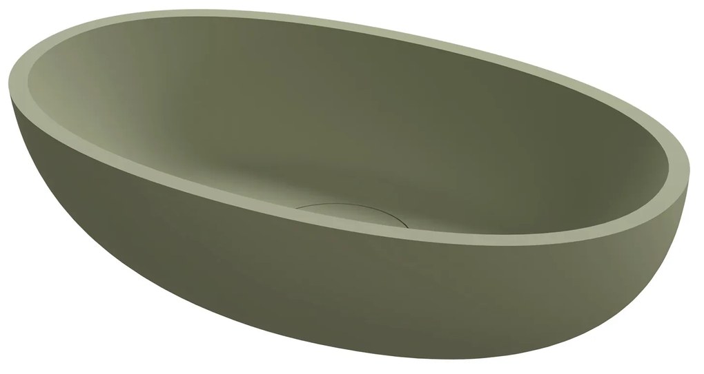 Riho Escala ovale waskom solid surface mosgroen