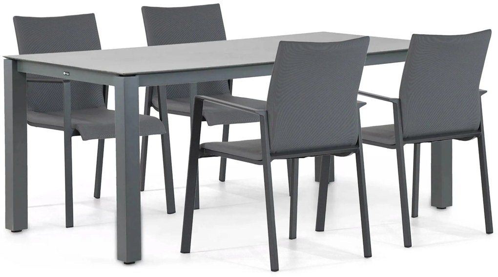 Tuinset 4 personen 180 cm Aluminium/textileen Grijs Lifestyle Garden Furniture Rome/Yoko