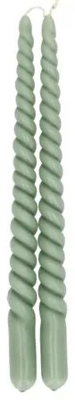 Dinerkaars gedraaid, groen, 29 cm, set van 2