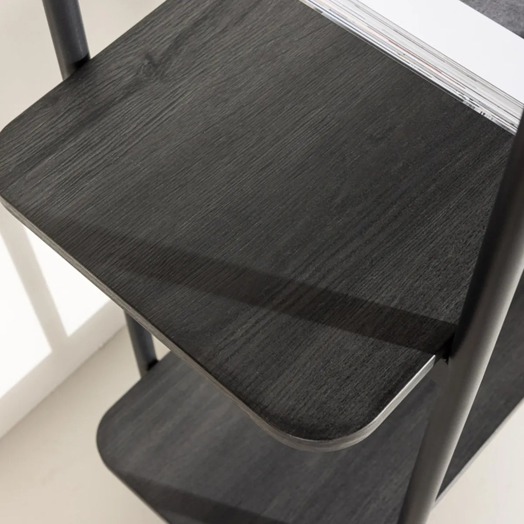 Openkast Met Drie Planken Zwart - 120x40x120cm.
