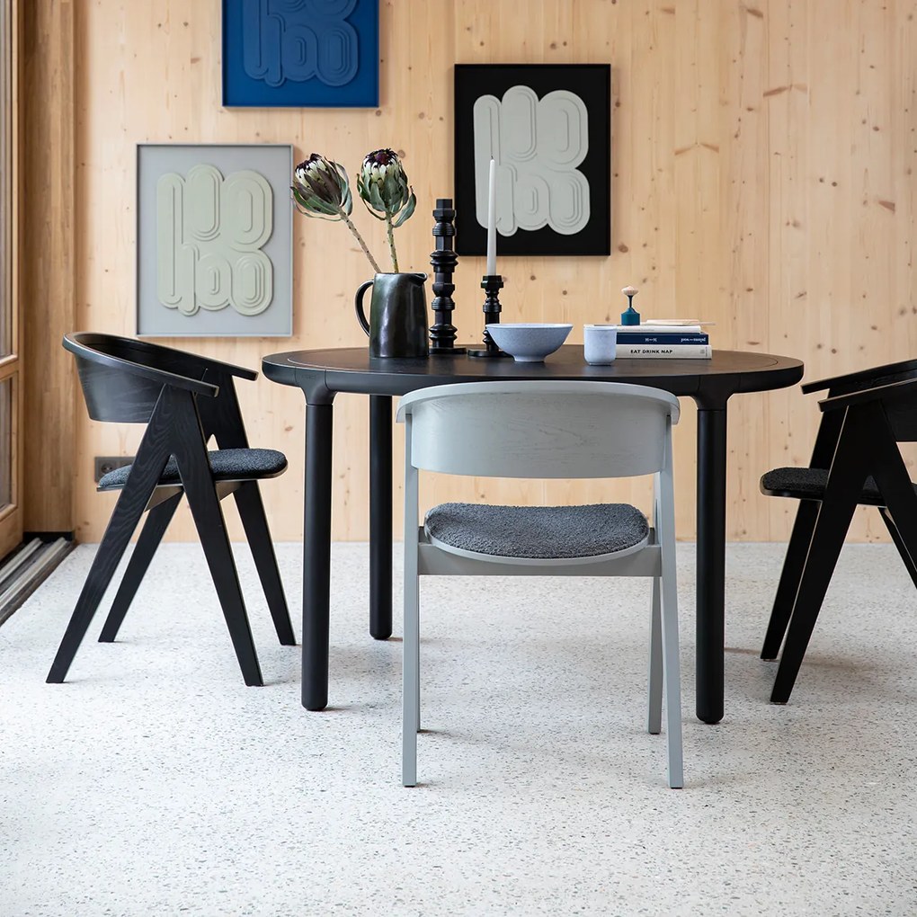 Ronde Eettafel Zwart - 128 X 128cm.