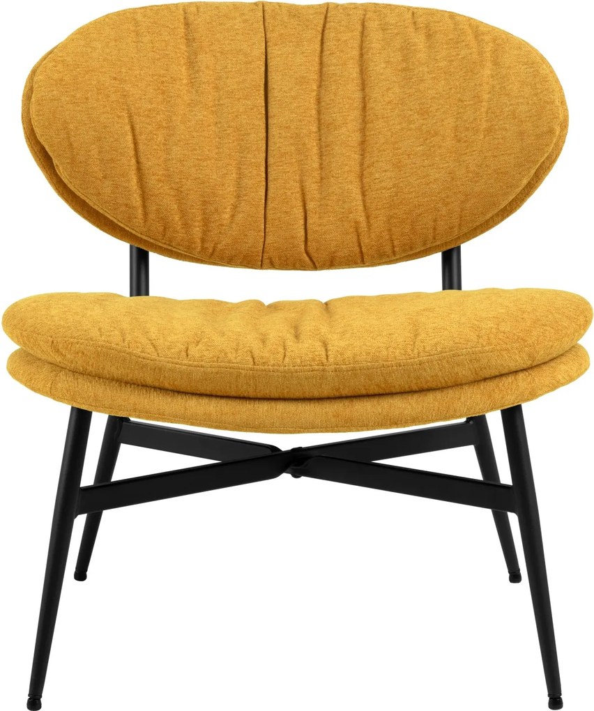 SOPHIA Mosterd (stof Apia 280)/zwart onderstel - RELAXFAUTEUIL STOEL VOOR DE WOONKAMER/HET KANTOOR MET BEKLEDING
