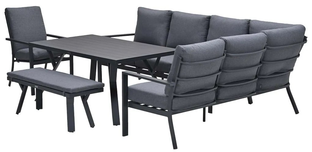 Garden Impressions Senja lounge dining set 5-delig rechts incl. stoel - mystic grijs