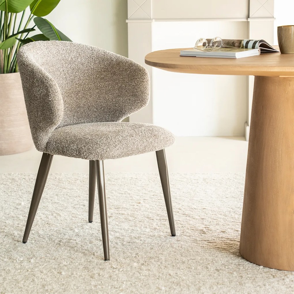 Eleonora Mateo Bruin Potige Eetstoel Taupe