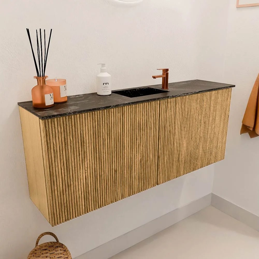 Mondiaz Joya DLux 100cm toiletmeubel oak met wastafel faye midden 1 kraangat lava