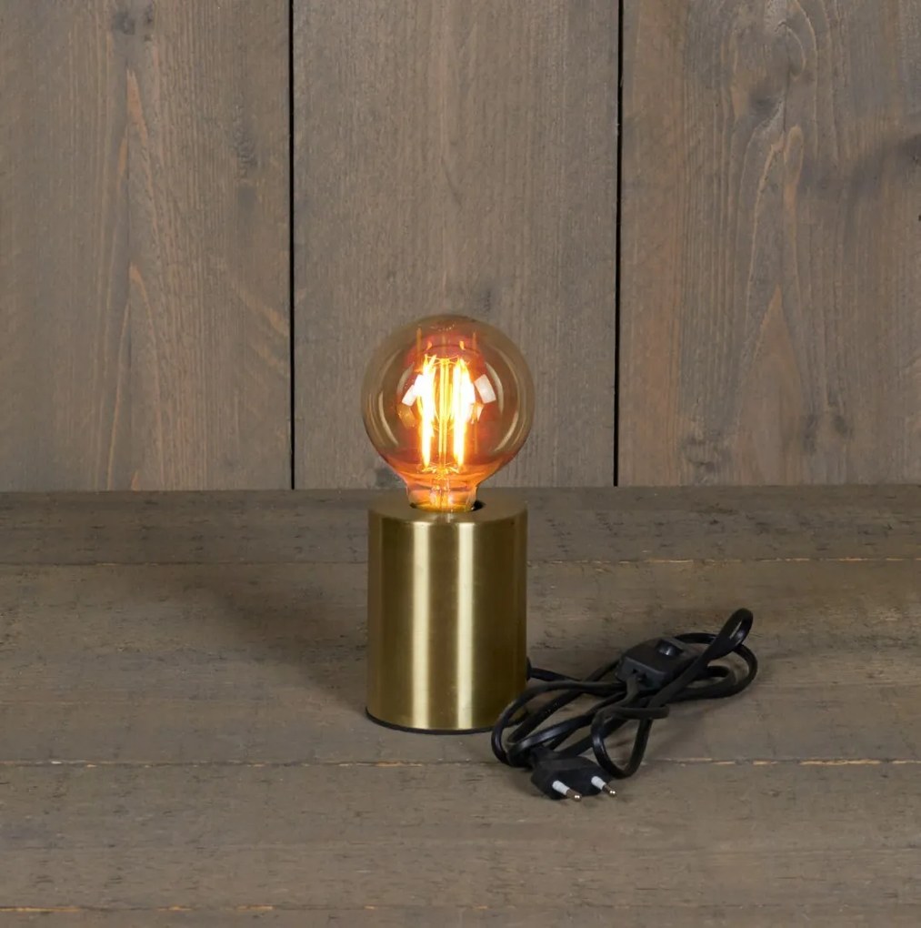 Tafellamp goud 7,5x10 cm e27 1,5 m snoer
