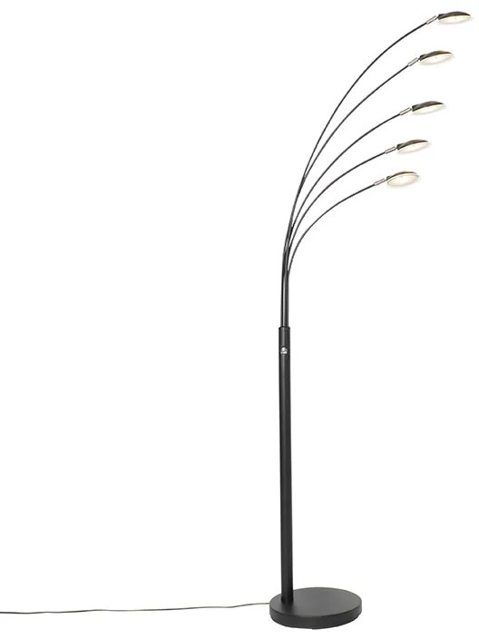 Design vloerlamp zwart incl. LED 5-lichts dimbaar - Sixties Trento