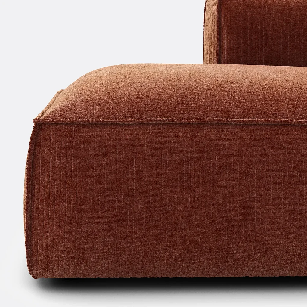 Rechthoekige bank in vintage fluweel Seven