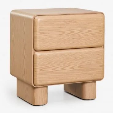 Rectangulaire Nachtkastje Met Twee Lades In Mdf Sheila Eikenhout & 50 X 40 Cm - Sklum