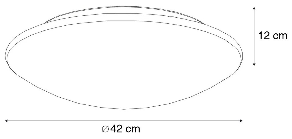 Plafondlamp opaal 42 cm 3-staps dimbaar incl. LED - Luigi Klassiek / Antiek rond Binnenverlichting Lamp