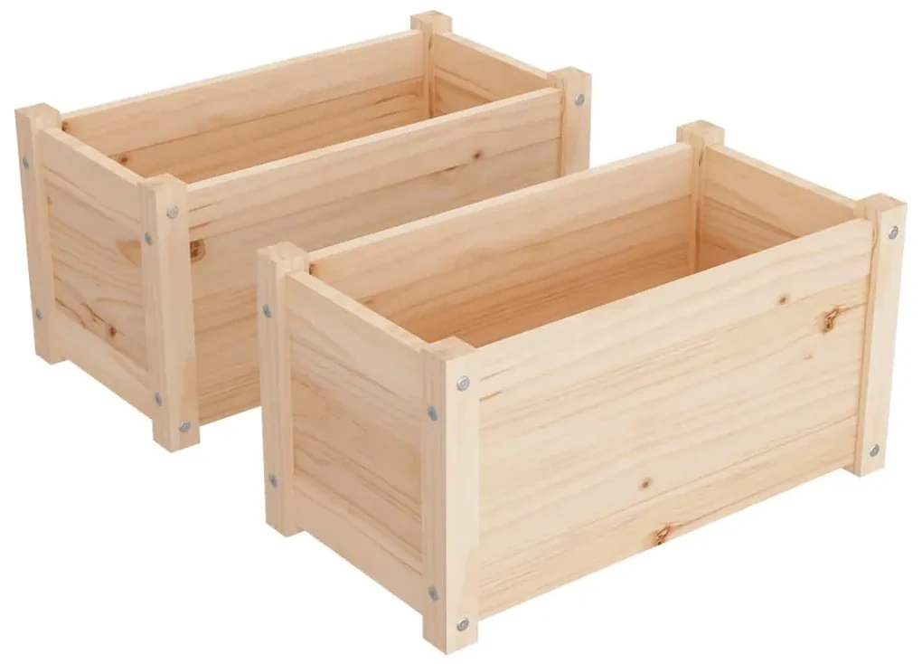 vidaXL Plantenbakken 2 st 60x31x31 cm massief grenenhout