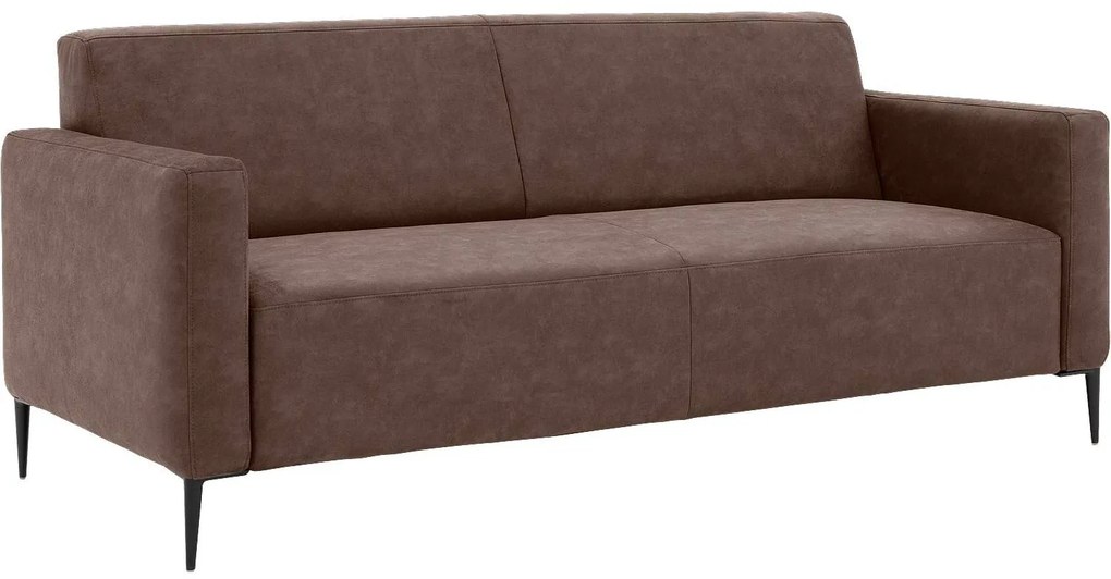 Goossens Key West bruin, micro leer, 3-zits, modern design