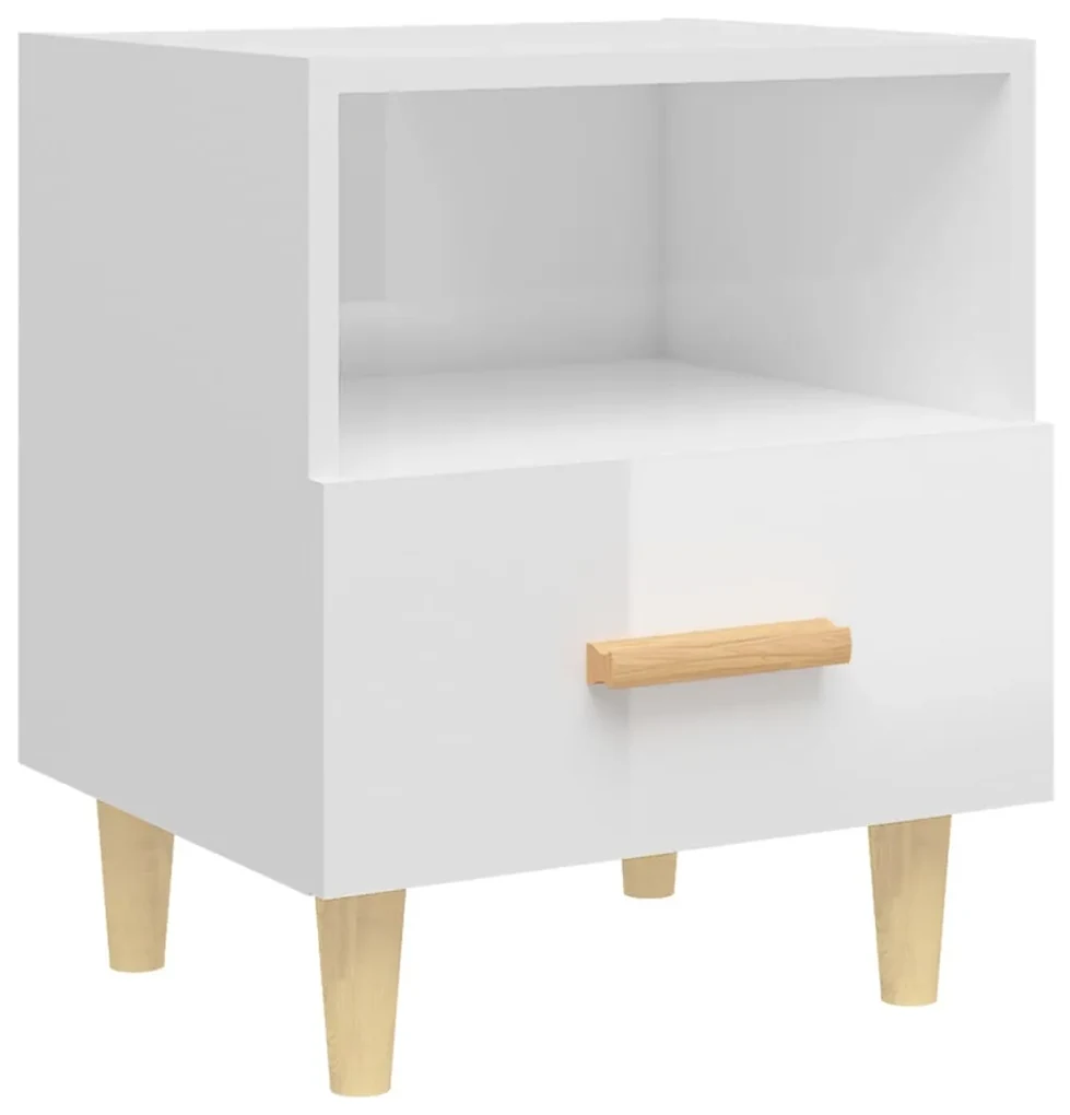 vidaXL Nachtkastje 40x35x47 cm hoogglans wit