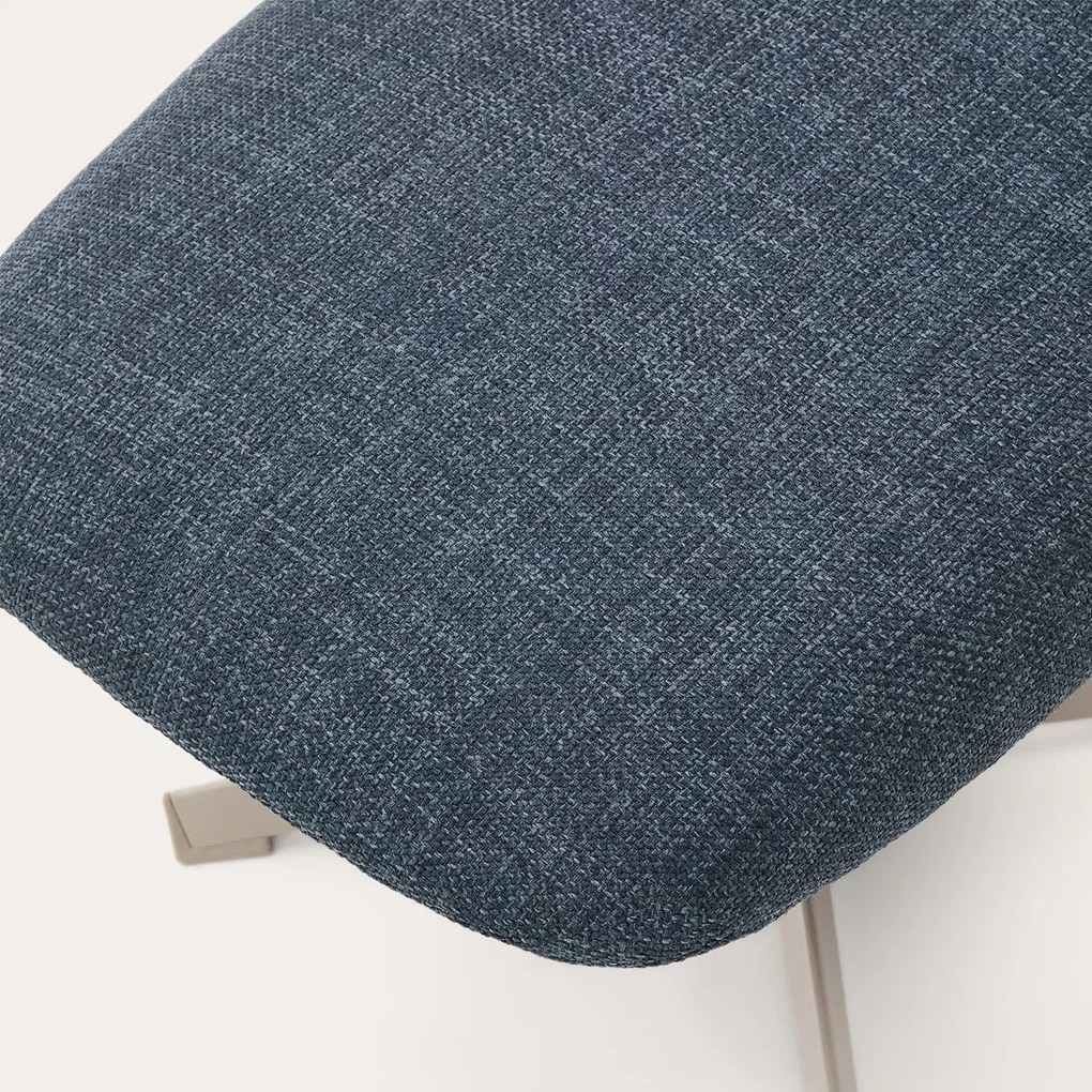 Kave Home Jaspe Fauteuil Voetenbankje Blauw