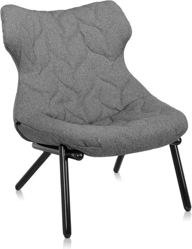 Kartell Foliage fauteuil zwart onderstel Grey Trevira