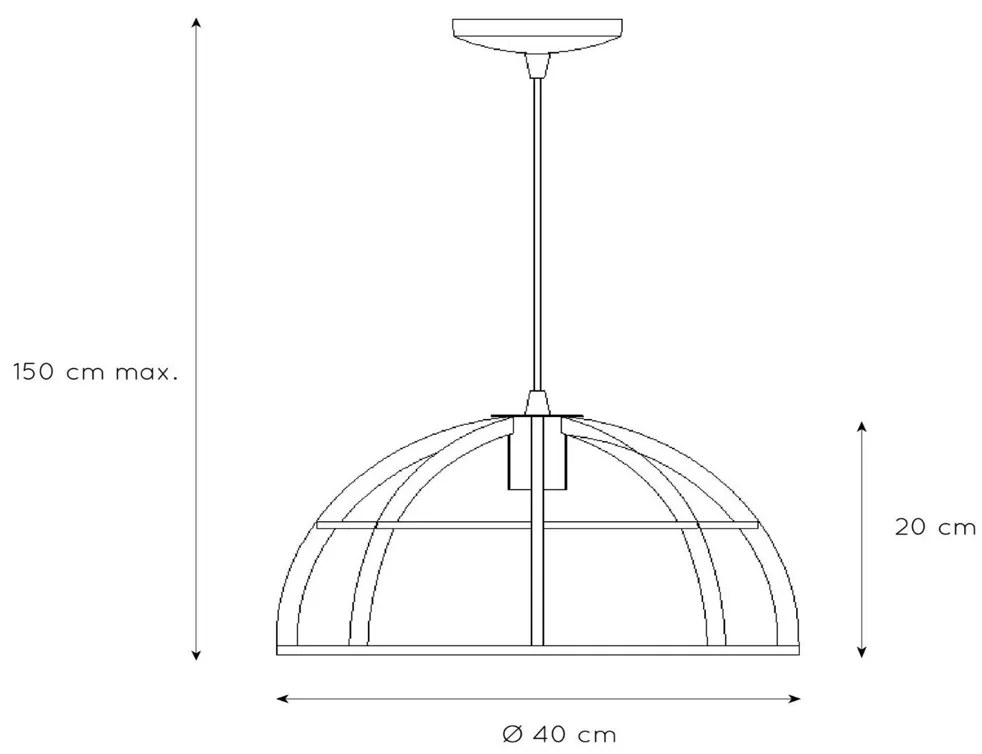 Lucide Dikra hanglamp 40cm 1x E27 zwart