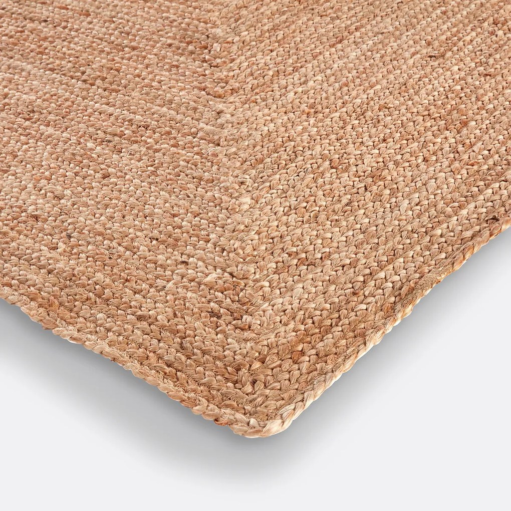 Vierkant vloerkleed in jute, Aftas