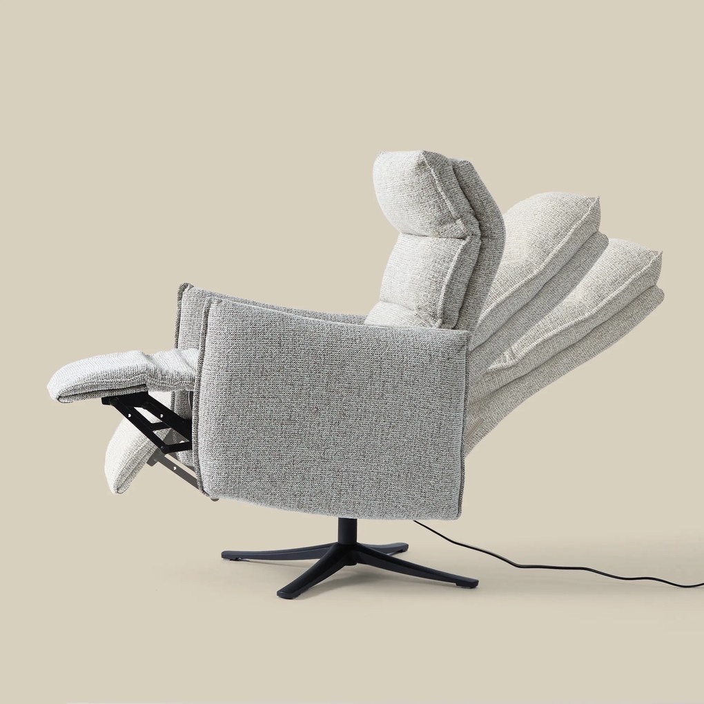 Elektrische Relaxfauteuil Creme Stof