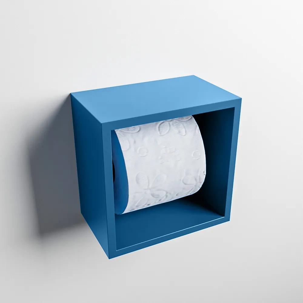Mondiaz Easy Cube toilet rolhouder 16x16cm jeans