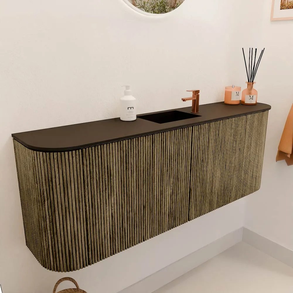 Mondiaz Joya 115cm toiletmeubel ronding links/rechts dusk met wastafel faye midden 1 kraangat urban