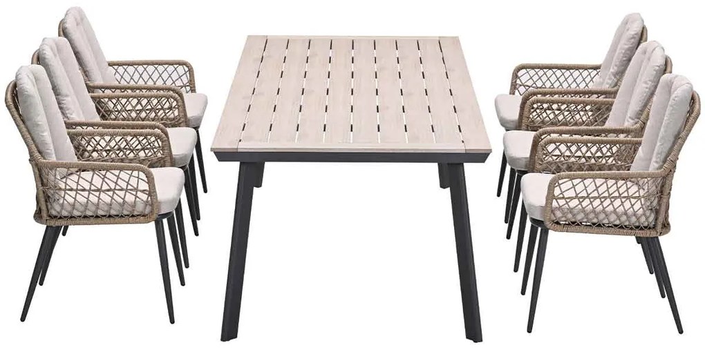 Garden Impressions Kalibo tuinset 7-delig - Penedo tuintafel 230x100 cm