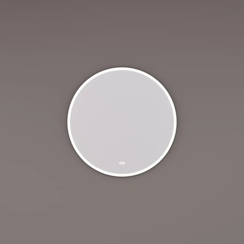 Hipp Design 13000 ronde spiegel 70cm zwart met LED en spiegelverwarming
