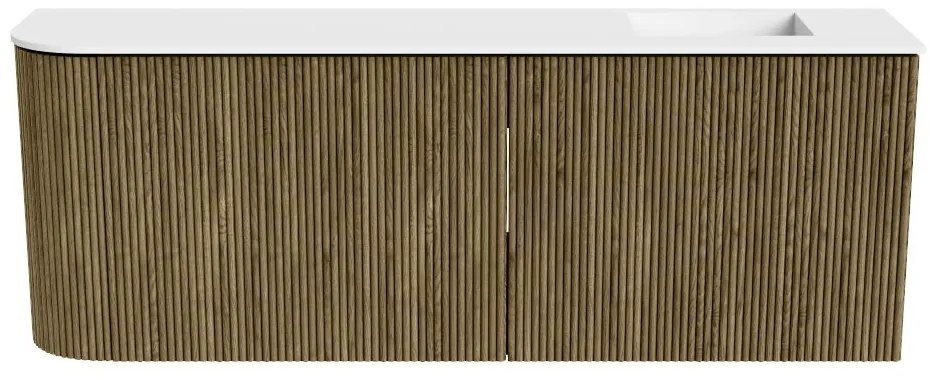 Mondiaz Joya 110cm toiletmeubel ronding links dusk met wastafel faye rechts 1 kraangat talc