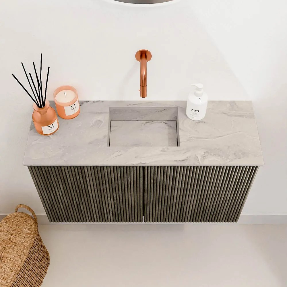 Mondiaz Joya DLux 70cm toiletmeubel shadow met wastafel faye midden zonder kraangat glace