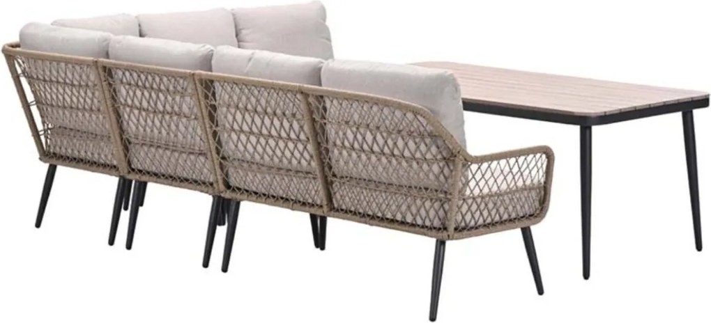 Garden Impressions Kalibo hoek lounge dining set R 4-delig - donker grijs