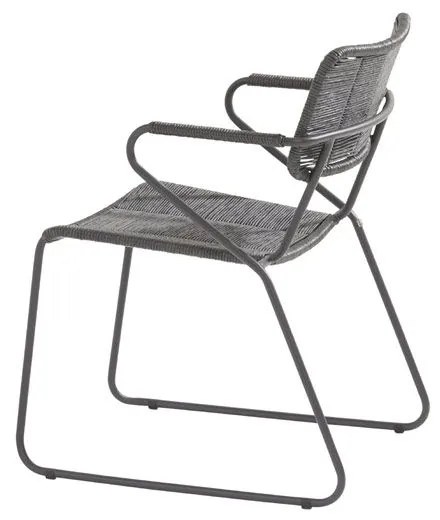 Taste by 4 Seasons Swing eetset antraciet met Goa tafel HPL blad dark grey 160 cm Tuinset antraciet weerbestendig