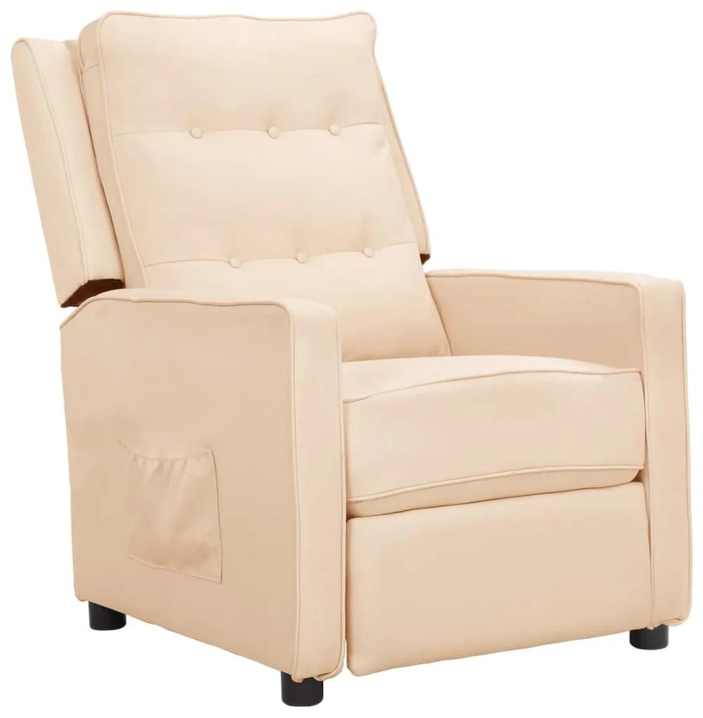 vidaXL Sta-opstoel verstelbaar stof crèmekleurig